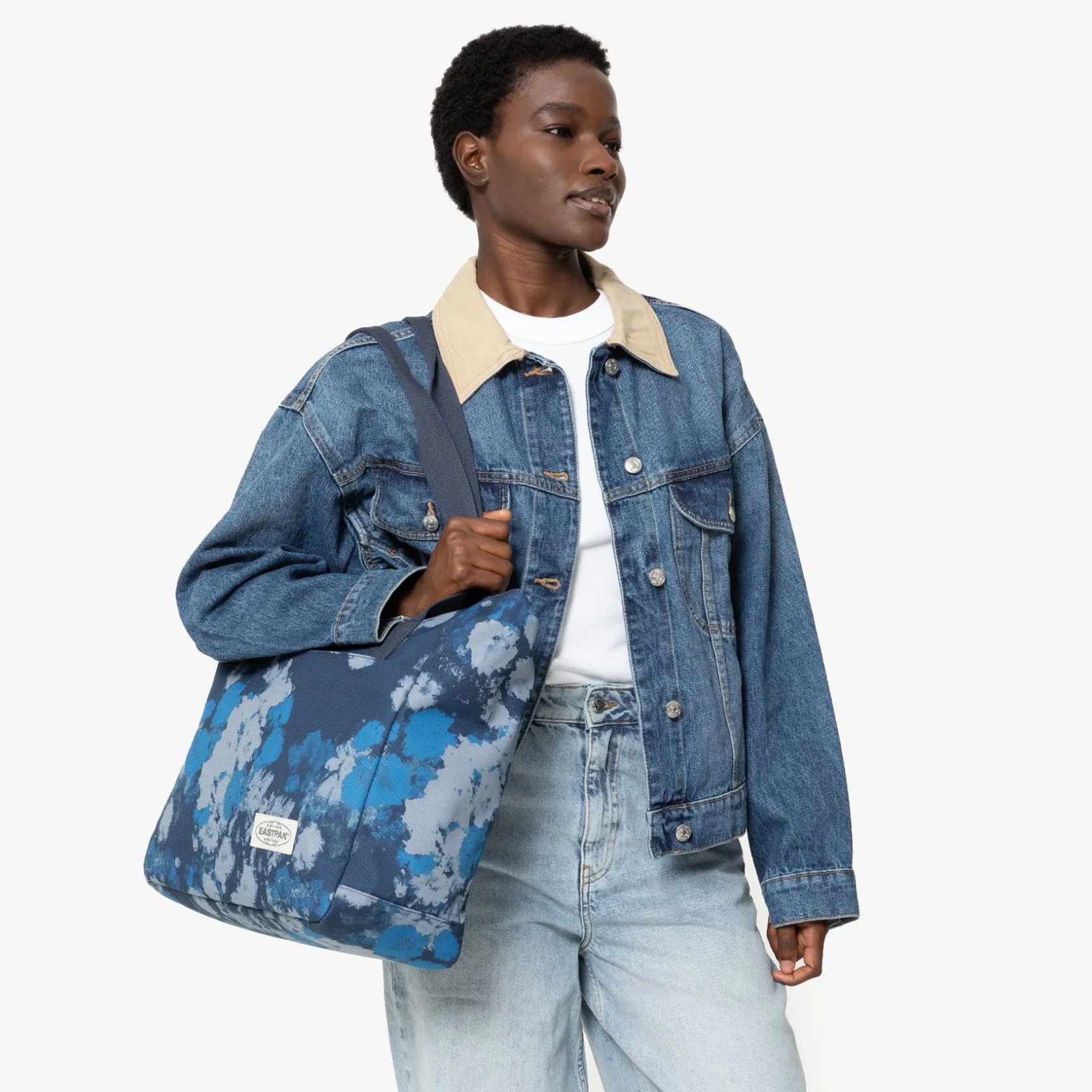 Eastpak Shopper Tassen>CARRY TOTE BAG WashedPrintBlue