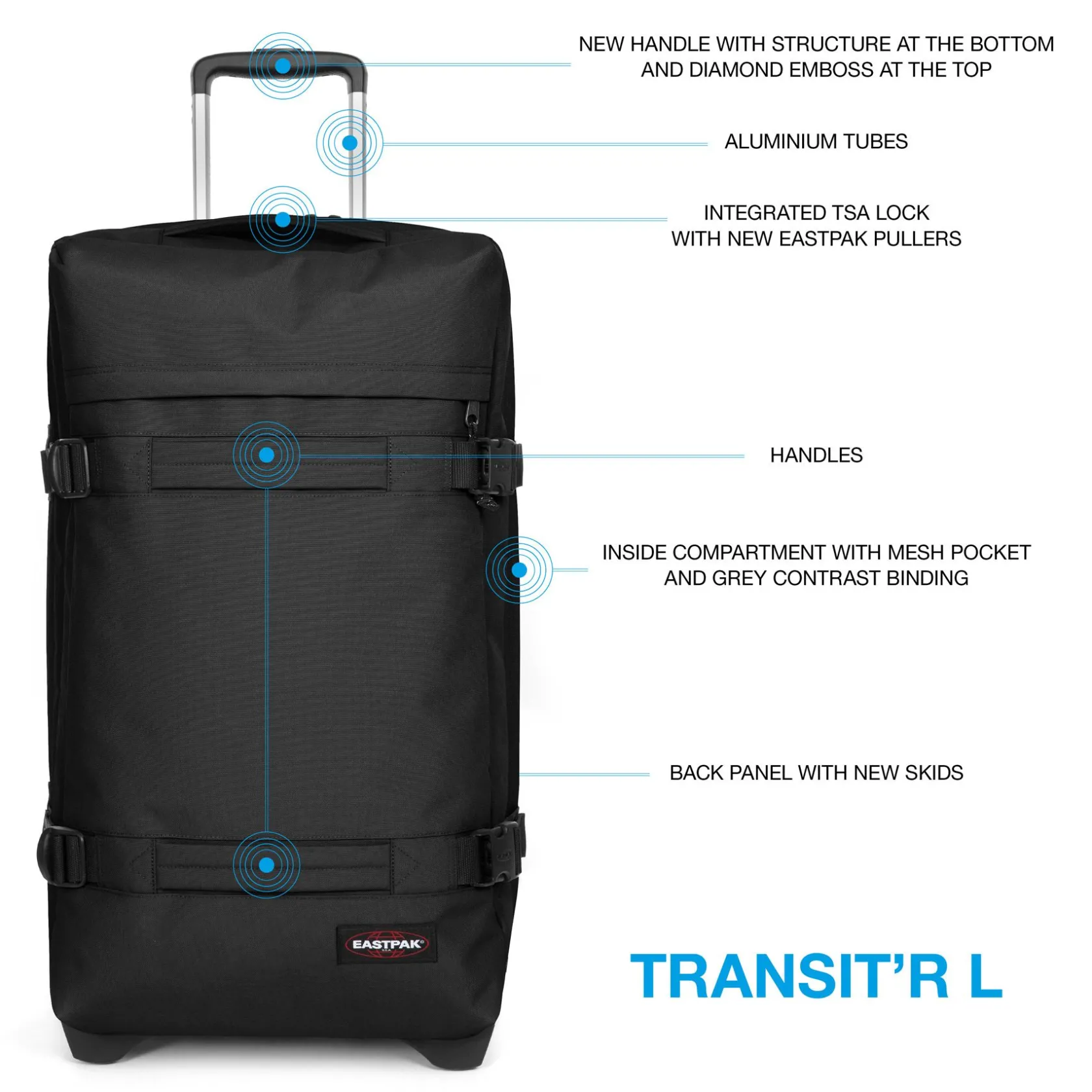 Eastpak 2 Wielen | Grote Koffers>TRANSIT'R L Black