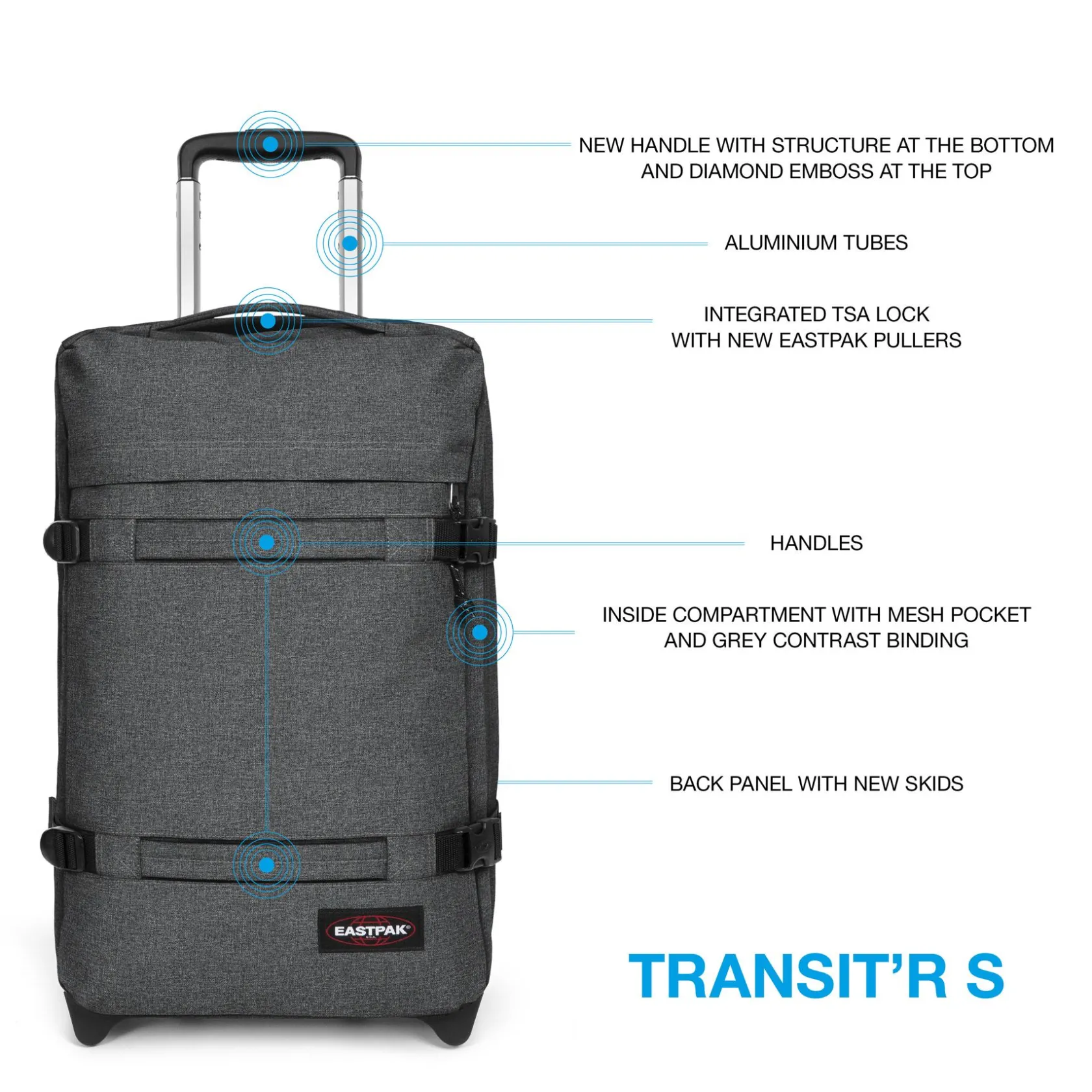 Eastpak 2 Wielen | Handbagage>TRANSIT'R S BlackDenim